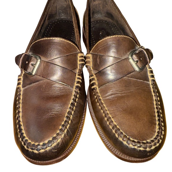 Cole Haan Mens 9.5M Pre-Owned Brown Leather Buckle Loafer Dress Shoes Slip-On - Picture 5 of 15